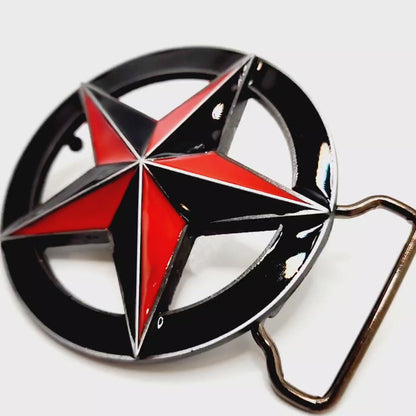 Nautical Star Belt Buckle Red and Black