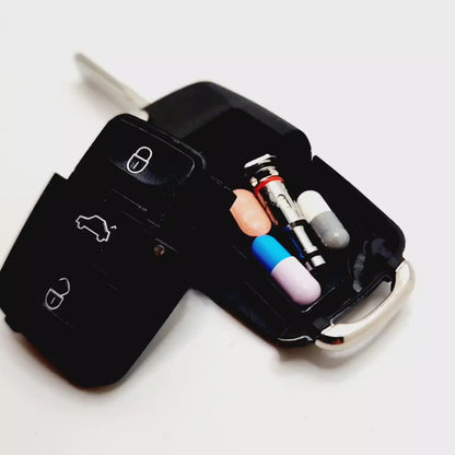 Flip-Out Car Key Diversion Safe Hidden Compartment Pill Safe